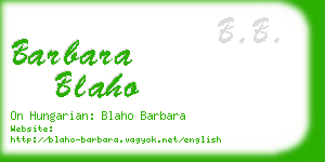 barbara blaho business card